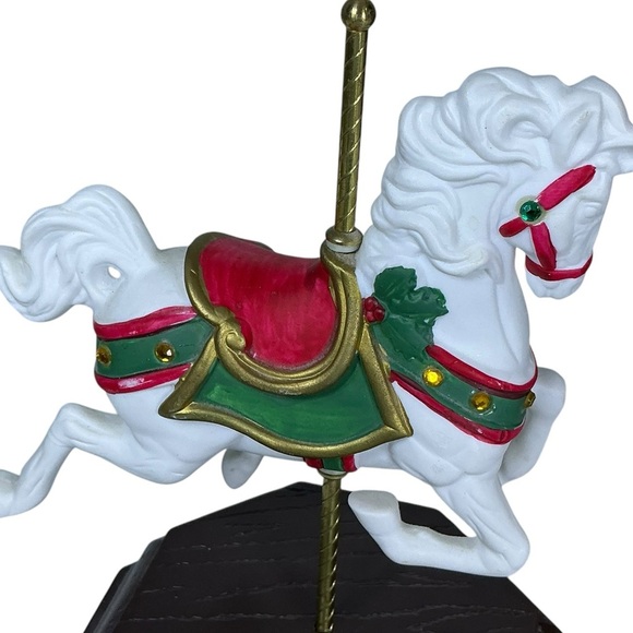 Carousel Horse Vintage Fine Porcelain  Christmas Figurine Teleflora Collectible - Picture 4 of 16